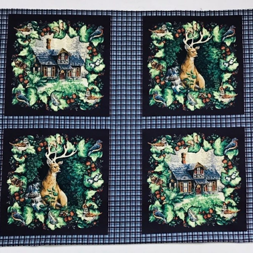 Quilting Fabric Panels Pillow Cushion Cases Set 3